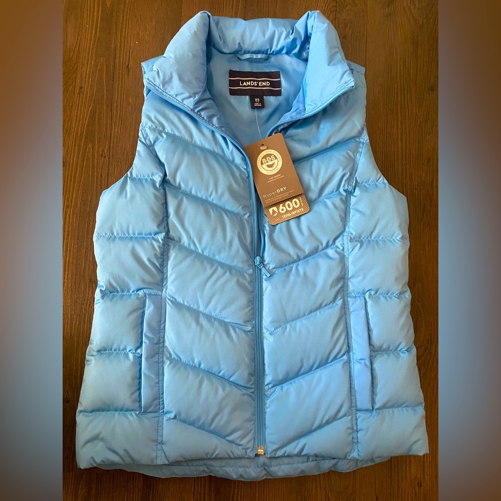 Lands End Down Vest Hyper Dry 600 XS